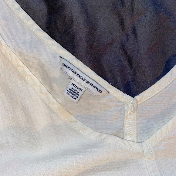 Cream colour, ripped jean material tank top - Picture 3 of 3